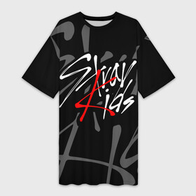 Платье-футболка 3D с принтом STRAY KIDS в Курске,  |  | bang chan | changbin | felix | han | hyunjin | i.n. | k pop | lee know | seungmin | skz | stray kids | идолы | к поп