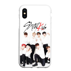 Чехол для iPhone XS Max матовый с принтом STRAY KIDS в Курске, Силикон | Область печати: задняя сторона чехла, без боковых панелей | Тематика изображения на принте: bang chan | changbin | felix | han | hyunjin | i.n. | k pop | lee know | seungmin | skz | stray kids | идолы | к поп