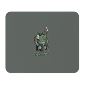 Коврик для мышки прямоугольный с принтом Жабалюд войн в Курске, натуральный каучук | размер 230 х 185 мм; запечатка лицевой стороны | frog | green | staff | warrior | воин | жаба | зеленый | ил | посох