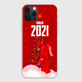 Чехол для iPhone 12 Pro Max с принтом Новый 2021 в Курске, Силикон |  | Тематика изображения на принте: дед мороз | ёлка | карантин | коронавирус | новый год | противогаз | снег | химзащита