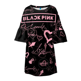 Детское платье 3D с принтом BLACKPINK в Курске, 100% полиэстер | прямой силуэт, чуть расширенный к низу. Круглая горловина, на рукавах — воланы | blackpink | blink | bts | exo | icecream | jennie | jisoo | korea | kpop | lisa | love | rose | блекпинк | девушки | корея | кпоп | музыка