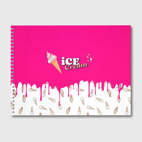 Альбом для рисования с принтом Ice Cream BlackPink в Курске, 100% бумага
 | матовая бумага, плотность 200 мг. | blackpink | blink | bts | exo | icecream | jennie | jisoo | korea | kpop | lisa | love | rose | блекпинк | девушки | корея | кпоп | музыка