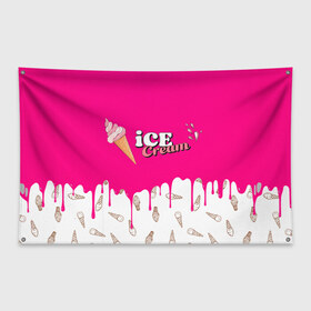 Флаг-баннер с принтом Ice Cream BlackPink в Курске, 100% полиэстер | размер 67 х 109 см, плотность ткани — 95 г/м2; по краям флага есть четыре люверса для крепления | blackpink | blink | bts | exo | icecream | jennie | jisoo | korea | kpop | lisa | love | rose | блекпинк | девушки | корея | кпоп | музыка