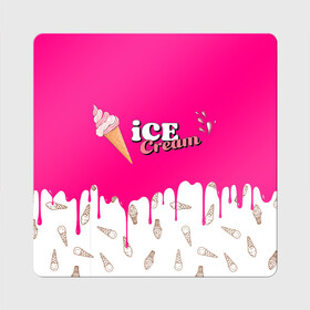Магнит виниловый Квадрат с принтом Ice Cream BlackPink в Курске, полимерный материал с магнитным слоем | размер 9*9 см, закругленные углы | blackpink | blink | bts | exo | icecream | jennie | jisoo | korea | kpop | lisa | love | rose | блекпинк | девушки | корея | кпоп | музыка