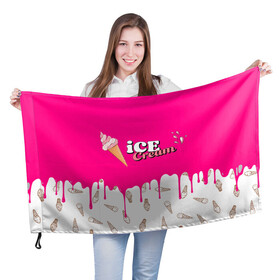 Флаг 3D с принтом Ice Cream BlackPink в Курске, 100% полиэстер | плотность ткани — 95 г/м2, размер — 67 х 109 см. Принт наносится с одной стороны | blackpink | blink | bts | exo | icecream | jennie | jisoo | korea | kpop | lisa | love | rose | блекпинк | девушки | корея | кпоп | музыка