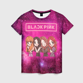 Женская футболка 3D с принтом Black Pink в Курске, 100% полиэфир ( синтетическое хлопкоподобное полотно) | прямой крой, круглый вырез горловины, длина до линии бедер | blackpink | blink | bts | exo | icecream | jennie | jisoo | korea | kpop | lisa | love | rose | блекпинк | девушки | корея | кпоп | музыка