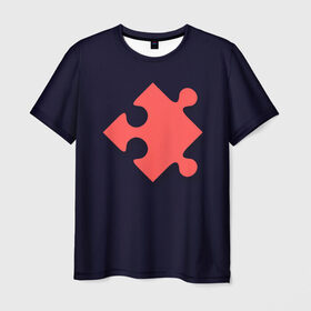 Мужская футболка 3D с принтом Сердце Пазл (парные) в Курске, 100% полиэфир | прямой крой, круглый вырез горловины, длина до линии бедер | family | family look | детские | для всей семьи | семейные | семья | фэмили лук