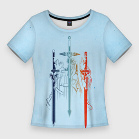 Женская футболка 3D Slim с принтом Sword Art Online в Курске,  |  | alice | alicization | asuna | kirito | sao | sword art online | underworld | алиса | алисизация | асуна | кирито | мастера меча онлайн | чёрный мечник | юджио