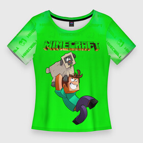 Женская футболка 3D Slim с принтом Minecraft в Курске,  |  | minecraft | алекс | белый | блоки | ведьма | взрывчатка | визера | волк | гаст | добывать | дракон | зеленый куб | зомби | игра | крафт | крипер | кубики | лошадка | майн | майнкрафт | манкрафт | овечка | оцелот