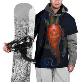 Накидка на куртку 3D с принтом Cosmo Carrot в Курске, 100% полиэстер |  | alien | космос | морковь | фентези