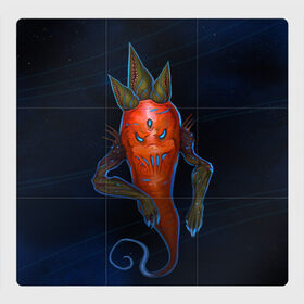 Магнитный плакат 3Х3 с принтом Cosmo Carrot в Курске, Полимерный материал с магнитным слоем | 9 деталей размером 9*9 см | alien | космос | морковь | фентези