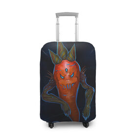 Чехол для чемодана 3D с принтом Cosmo Carrot в Курске, 86% полиэфир, 14% спандекс | двустороннее нанесение принта, прорези для ручек и колес | alien | космос | морковь | фентези