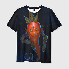 Мужская футболка 3D с принтом Cosmo Carrot в Курске, 100% полиэфир | прямой крой, круглый вырез горловины, длина до линии бедер | alien | космос | морковь | фентези