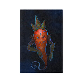 Обложка для паспорта матовая кожа с принтом Cosmo Carrot в Курске, натуральная матовая кожа | размер 19,3 х 13,7 см; прозрачные пластиковые крепления | alien | космос | морковь | фентези
