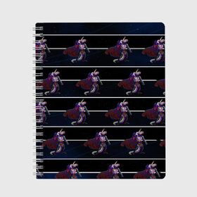 Тетрадь с принтом Злобный Суперконь в Курске, 100% бумага | 48 листов, плотность листов — 60 г/м2, плотность картонной обложки — 250 г/м2. Листы скреплены сбоку удобной пружинной спиралью. Уголки страниц и обложки скругленные. Цвет линий — светло-серый
 | Тематика изображения на принте: единорог | конь | космос | радуга