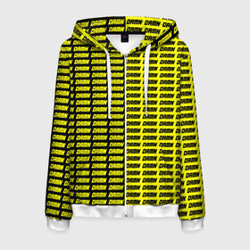 Мужская толстовка 3D на молнии с принтом DAMN в Курске, 100% полиэстер | длина до линии бедра, манжеты и пояс оформлены мягкой тканевой резинкой, двухслойный капюшон со шнурком для регулировки, спереди молния, по бокам два кармана | black | damn | damn jacket | damn lettering | damn mug | damn print | damn t shirt | for cool | yellow | yellow and black | для крутых | желтый | желтый и черный | кофта damn | кружка damn | надпись damn | принт damn | футболка damn | черный