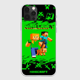 Чехол для iPhone 12 Pro Max с принтом Minecraft в Курске, Силикон |  | Тематика изображения на принте: minecraft | алекс | белый | блоки | взрывчатка | визера | гаст | добывать | дракон | зеленая | зеленый куб | зомби | игра | кирка | крафт | крипер | кубики | лошадка | майн | майнкрафт | манкрафт | меч | оцелот