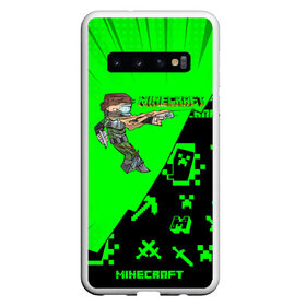 Чехол для Samsung Galaxy S10 с принтом Minecraft в Курске, Силикон | Область печати: задняя сторона чехла, без боковых панелей | Тематика изображения на принте: minecraft | алекс | белый | блоки | ведьма | взрывчатка | визера | волк | гаст | добывать | дракон | зеленый куб | зомби | игра | крафт | крипер | кубики | лошадка | майн | майнкрафт | манкрафт | овечка | оцелот