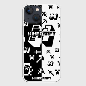 Чехол для iPhone 13 mini с принтом Minecraft в Курске,  |  | minecraft | алекс | белый | блоки | ведьма | взрывчатка | визера | волк | гаст | добывать | дракон | зеленый куб | зомби | игра | крафт | крипер | кубики | лошадка | майн | майнкрафт | манкрафт | овечка | оцелот