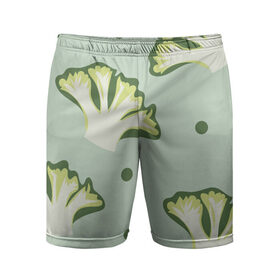 Мужские шорты спортивные с принтом Брокколи - зеленый узор в Курске,  |  | Тематика изображения на принте: брокколи | здоровое питание | зеленый | зож | паттерн | растения | узор | фитнес