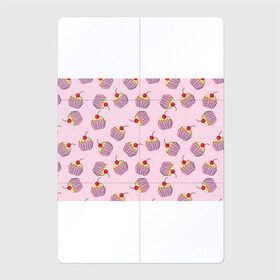 Магнитный плакат 2Х3 с принтом Капкейки на розовом в Курске, Полимерный материал с магнитным слоем | 6 деталей размером 9*9 см | Тематика изображения на принте: вишенка | еда | капкейки | пирожное | розовый | сладкое | сладости