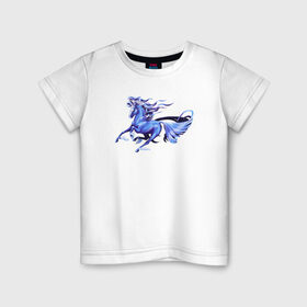 Детская футболка хлопок с принтом Ветер для моих крыльев в Курске, 100% хлопок | круглый вырез горловины, полуприлегающий силуэт, длина до линии бедер | flying | wings | крылья | лошадь | полет | пони