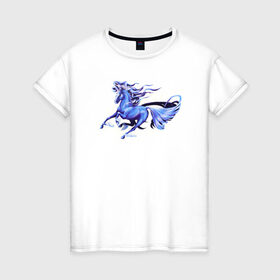 Женская футболка хлопок с принтом Ветер для моих крыльев в Курске, 100% хлопок | прямой крой, круглый вырез горловины, длина до линии бедер, слегка спущенное плечо | flying | wings | крылья | лошадь | полет | пони