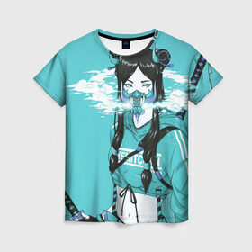 Женская футболка 3D с принтом Самурай в Курске, 100% полиэфир ( синтетическое хлопкоподобное полотно) | прямой крой, круглый вырез горловины, длина до линии бедер | samurai | катана | меч | самурай