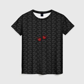 Женская футболка 3D с принтом уточки в Курске, 100% полиэфир ( синтетическое хлопкоподобное полотно) | прямой крой, круглый вырез горловины, длина до линии бедер | black | doodle | white | белое | забавно | минимализм | птицы | текст | утки | черное