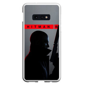 Чехол для Samsung S10E с принтом Hitman III в Курске, Силикон | Область печати: задняя сторона чехла, без боковых панелей | hitman | hitman 3 | hitman iii | красный | надпись | хитман | хитман 3