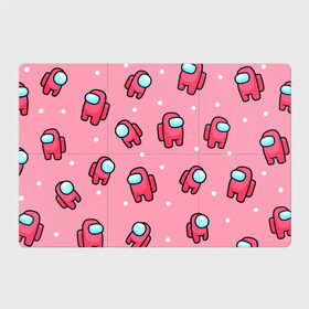 Магнитный плакат 3Х2 с принтом Among Us - Розовый цвет в Курске, Полимерный материал с магнитным слоем | 6 деталей размером 9*9 см | among us | girl | pink | амонг | девочка | детский | игра | мультяшный | паттерн | розовый | узор | эмонг ас