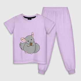 Детская пижама хлопок с принтом Шиншилла в Курске, 100% хлопок |  брюки и футболка прямого кроя, без карманов, на брюках мягкая резинка на поясе и по низу штанин
 | животное | минимализм | мотивация | текст | шиншилла