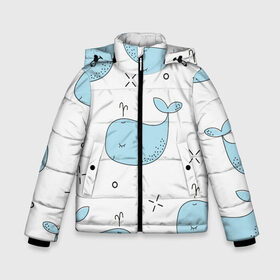 Зимняя куртка для мальчиков 3D с принтом Маленькие киты в Курске, ткань верха — 100% полиэстер; подклад — 100% полиэстер, утеплитель — 100% полиэстер | длина ниже бедра, удлиненная спинка, воротник стойка и отстегивающийся капюшон. Есть боковые карманы с листочкой на кнопках, утяжки по низу изделия и внутренний карман на молнии. 

Предусмотрены светоотражающий принт на спинке, радужный светоотражающий элемент на пуллере молнии и на резинке для утяжки | детский | кит | маленький | море | морской | прикольный | рисунок | рыбы | скетч