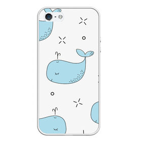 Чехол для iPhone 5/5S матовый с принтом Маленькие киты в Курске, Силикон | Область печати: задняя сторона чехла, без боковых панелей | Тематика изображения на принте: детский | кит | маленький | море | морской | прикольный | рисунок | рыбы | скетч