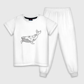 Детская пижама хлопок с принтом Графический кит в Курске, 100% хлопок |  брюки и футболка прямого кроя, без карманов, на брюках мягкая резинка на поясе и по низу штанин
 | графика | кит | линии | морской | рисунок | узор