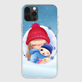 Чехол для iPhone 12 Pro Max с принтом Cat&Girl в Курске, Силикон |  | new year | арт | графика | дед мороз | зима | новый год | рождество | санта