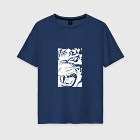 Женская футболка хлопок Oversize с принтом Тигр в Курске, 100% хлопок | свободный крой, круглый ворот, спущенный рукав, длина до линии бедер
 | большая кошка | дикий | животные | зверь | зубы | оскал | пасть | тигр