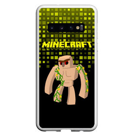 Чехол для Samsung Galaxy S10 с принтом Minecraft в Курске, Силикон | Область печати: задняя сторона чехла, без боковых панелей | minecraft | алекс | белый | блоки | ведьма | взрывчатка | визера | волк | гаст | добывать | дракон | зеленый куб | зомби | игра | крафт | крипер | кубики | лошадка | майн | майнкрафт | манкрафт | овечка | оцелот