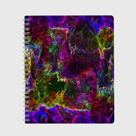 Тетрадь с принтом Энергия в красках в Курске, 100% бумага | 48 листов, плотность листов — 60 г/м2, плотность картонной обложки — 250 г/м2. Листы скреплены сбоку удобной пружинной спиралью. Уголки страниц и обложки скругленные. Цвет линий — светло-серый
 | Тематика изображения на принте: abstract | color | energy | gradient | neon | pattern | space | texture | абстрактный | абстракция | волны | всплеск | градиент | дым | искусство | космические | краски | красочный | неон | неоновый | сияние | текстура | туман