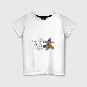 Детская футболка хлопок с принтом сэм и макс в Курске, 100% хлопок | круглый вырез горловины, полуприлегающий силуэт, длина до линии бедер | doodle | freelance police | max | sam | игра | кролик | макс | мультфильм | парные | пес | сэм