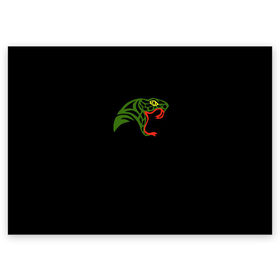 Поздравительная открытка с принтом Змея в Курске, 100% бумага | плотность бумаги 280 г/м2, матовая, на обратной стороне линовка и место для марки
 | голова | животное | змея | минимализм