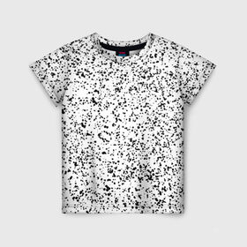 Детская футболка 3D с принтом Окрас долматина в Курске, 100% гипоаллергенный полиэфир | прямой крой, круглый вырез горловины, длина до линии бедер, чуть спущенное плечо, ткань немного тянется | Тематика изображения на принте: брызги | капли | минимализм | точки