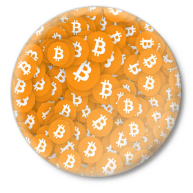 Значок с принтом Я БИТКОИН / I AM BITCOIN в Курске,  металл | круглая форма, металлическая застежка в виде булавки | bitcoin | btc | биткоин | валюта | деньги | криптовалюта