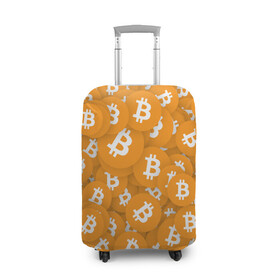 Чехол для чемодана 3D с принтом Я БИТКОИН / I AM BITCOIN в Курске, 86% полиэфир, 14% спандекс | двустороннее нанесение принта, прорези для ручек и колес | bitcoin | btc | биткоин | валюта | деньги | криптовалюта
