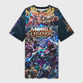 Платье-футболка 3D с принтом Mobile Legends (Z) в Курске,  |  | 515 unite | bang bang | battle arena | moba | mobile legends | mobile legends bang bang | online battle arena