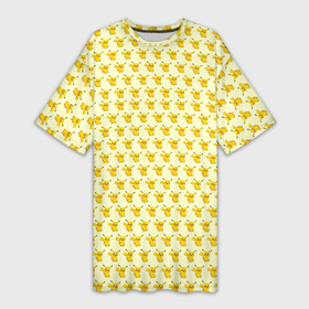 Платье-футболка 3D с принтом Пикачу паттерн в Курске,  |  | pikachu | pokemon | аниме | монстр | пикачу | покемон
