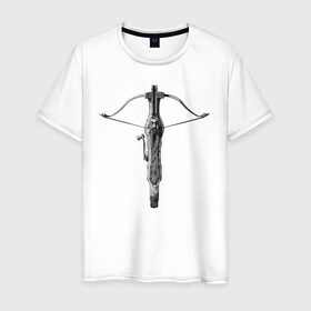 Мужская футболка хлопок с принтом Hunters crossbow #2 в Курске, 100% хлопок | прямой крой, круглый вырез горловины, длина до линии бедер, слегка спущенное плечо. | crossbow | fantasy | hunter | medival | weapon | арбалет | оружие | охотник | средневековье | фэнтэзи