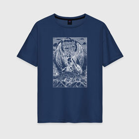 Женская футболка хлопок Oversize с принтом Celestial black в Курске, 100% хлопок | свободный крой, круглый ворот, спущенный рукав, длина до линии бедер
 | angel | celestial | fantasy | warrior | ангел | воительница | небесная | руны | средневековье | фэнтези