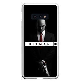 Чехол для Samsung S10E с принтом Hitman 3 в Курске, Силикон | Область печати: задняя сторона чехла, без боковых панелей | hitman | hitman 3 | hitman iii | красный | надпись | хитман | хитман 3