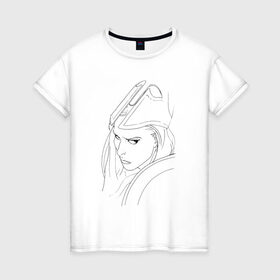 Женская футболка хлопок с принтом Warrior woman в Курске, 100% хлопок | прямой крой, круглый вырез горловины, длина до линии бедер, слегка спущенное плечо | fantasy | warrior | античность | воительница | доспехи | фэнтези